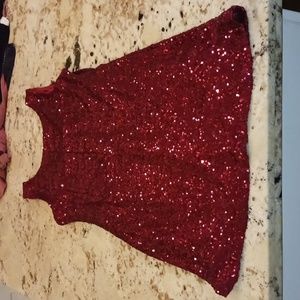 Red sequin dress
